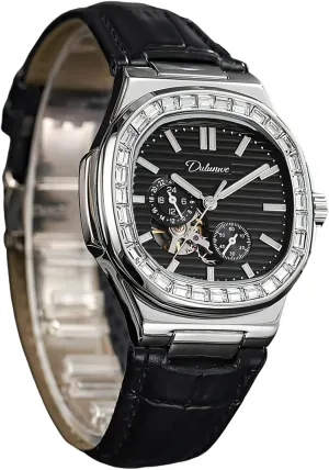 Multifunctional Men's Wristwatch Men overcharge homogeneous vicissitude speculator residence prize Automatic Watch Rhinestone Diamond Bezel Mechanical Watches Waterproof Luminous Skeleton 