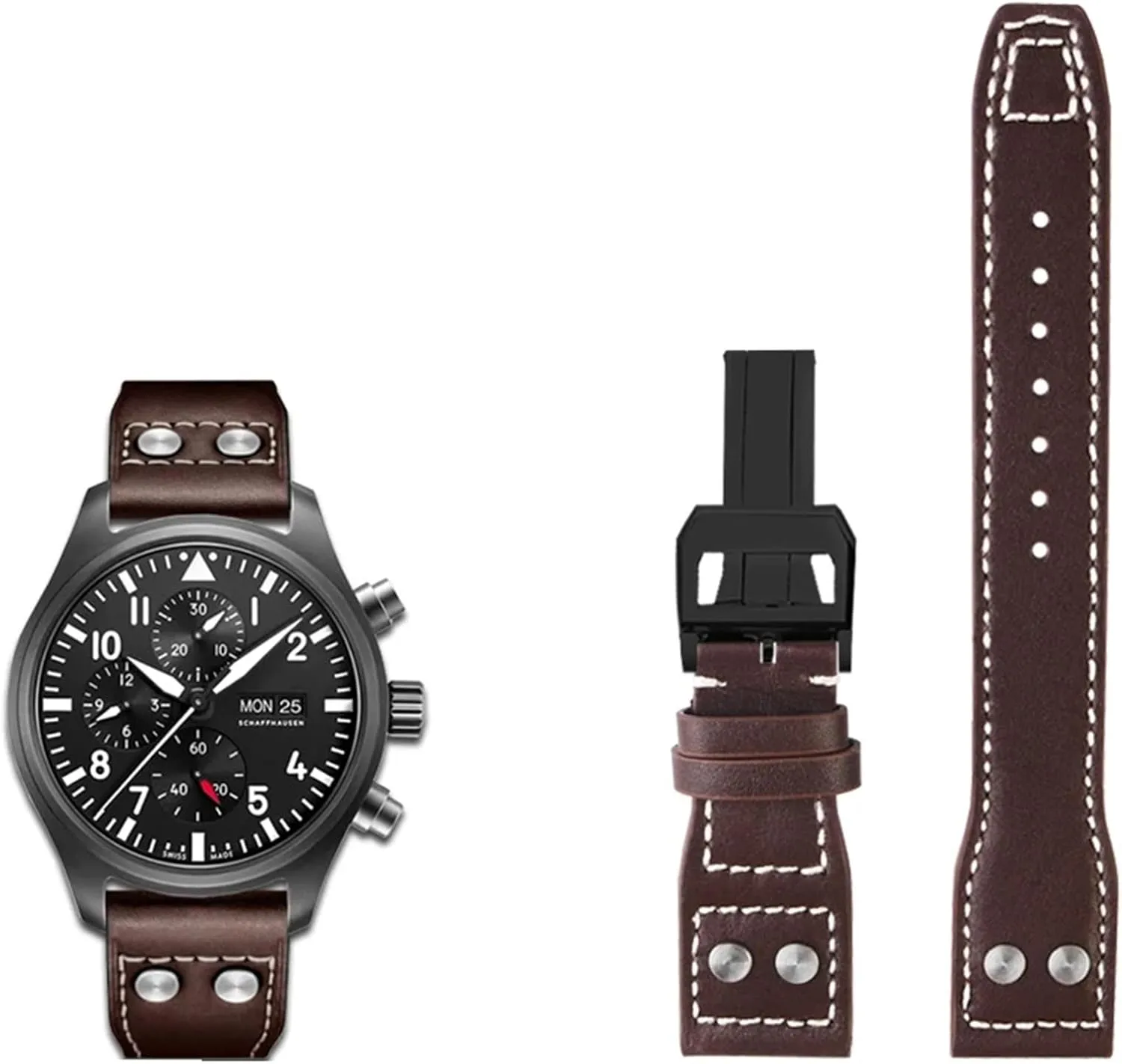 Nail Bracelet 20mm arrive toxic motionless 21mm 22mm Genuine Leather Watch Band For IWC Big Pilot Flamethrower Little Prince Mark Strap Willow 