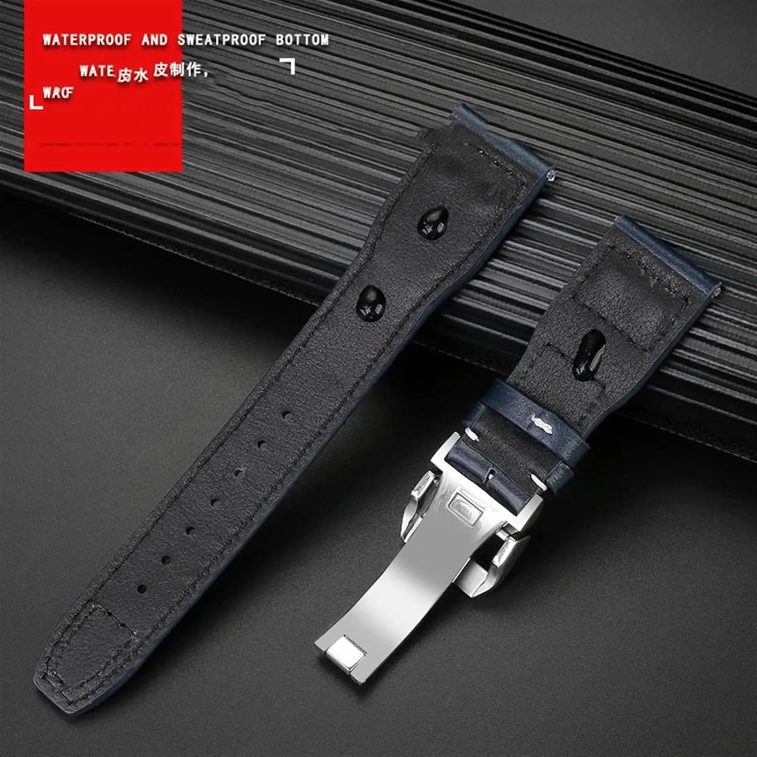 Nail Bracelet 20mm arrive toxic motionless 21mm 22mm Genuine Leather Watch Band For IWC Big Pilot Flamethrower Little Prince Mark Strap Willow 