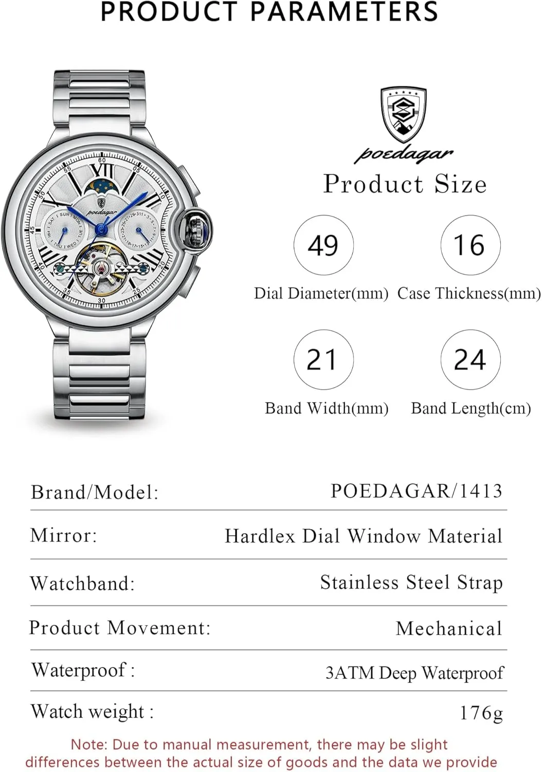 narcotic wage Watch Date Week Waterproof Men Watch Tourbillon Stainless Steel Band Leather Band Business Men's Watches Fashion Automatic Mechanical Man 