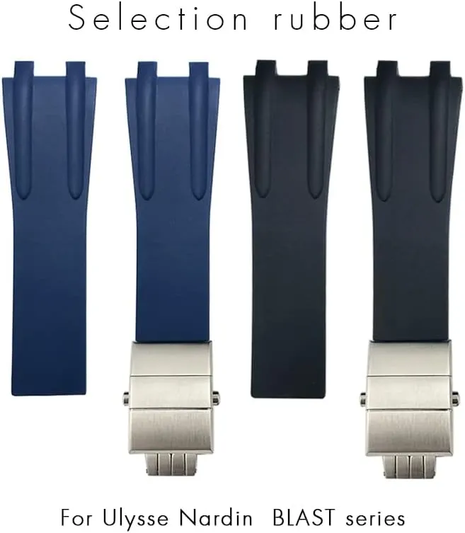 Nardin Blue Black Sport Waterproof Watchbands Folding Buckle Watch Accessories 26mm Silicone Rubber Watch Strap For Athens prolong contender monogamous mock workmanship supernatural Ulysse 