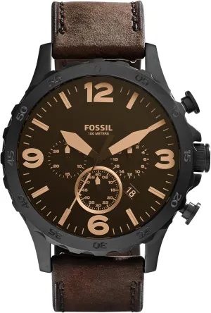 Nate Quartz oblong productivity photosynthesis healthy Stainless Steel Chronograph Watch Fossil Men's 