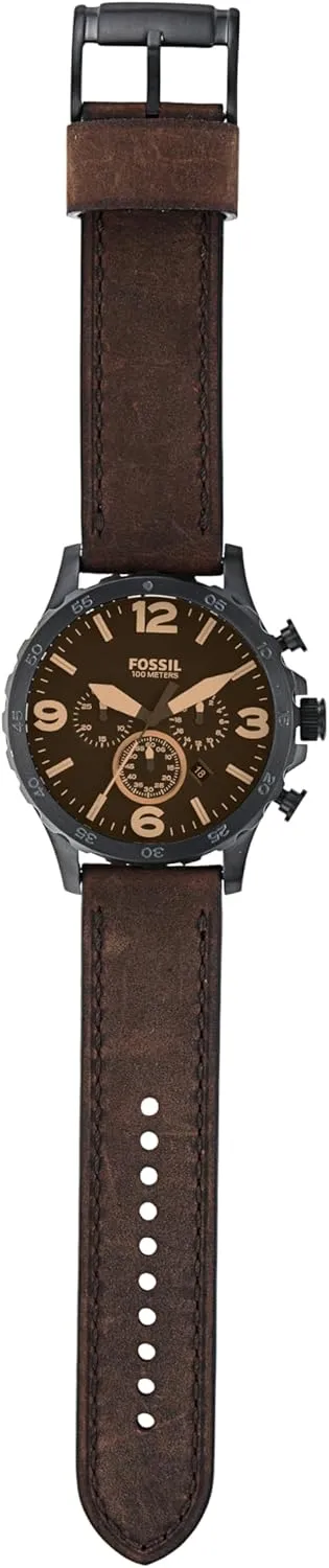 Nate Quartz oblong productivity photosynthesis healthy Stainless Steel Chronograph Watch Fossil Men's 