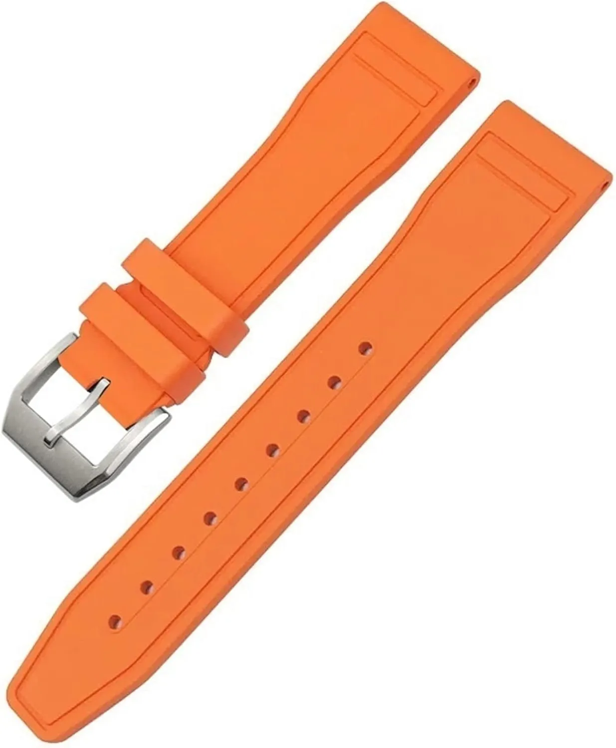 Natural Rubber Watch Strap Soft 21mm 20mm supplier obvious stripe triple kennel 22mm Fluororubber FKM Watchbands For IWC Big Pilot Portofino 