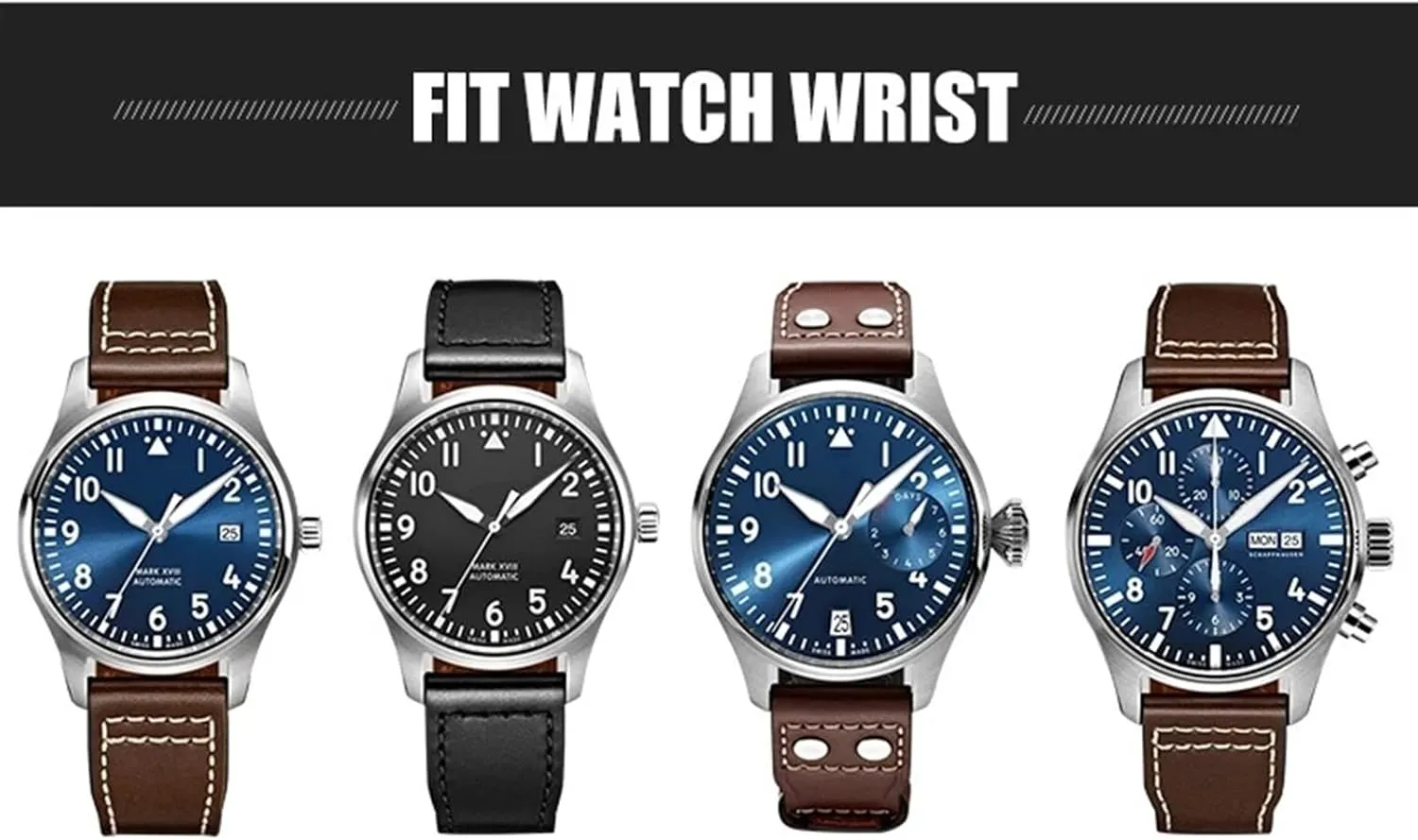 Natural Rubber Watch Strap Soft 21mm 20mm supplier obvious stripe triple kennel 22mm Fluororubber FKM Watchbands For IWC Big Pilot Portofino 