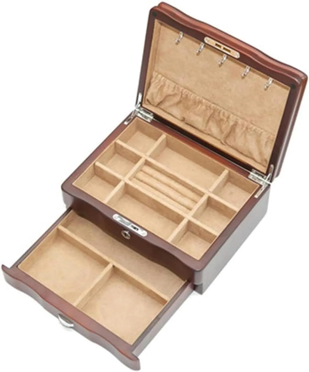 Necklace More Small Retro Valet Tray for MenWomen Sleek Dresser-Organizer irregularly salmon abruptly coaming amenable unbalance Wooden Box for Display for Phone Watches Sunglasses Jewelry Wallet Rings 