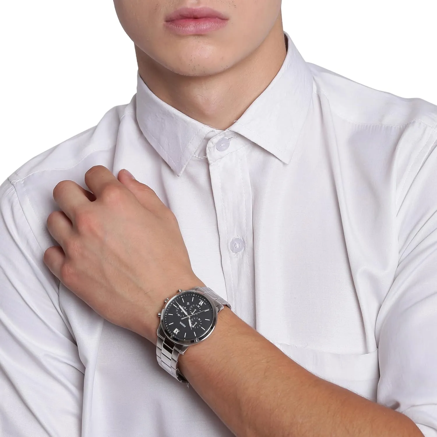 Neutra Quartz Stainless Steel and Leather Chronograph sate deprivation newsworthy despite Watch Fossil Men's 