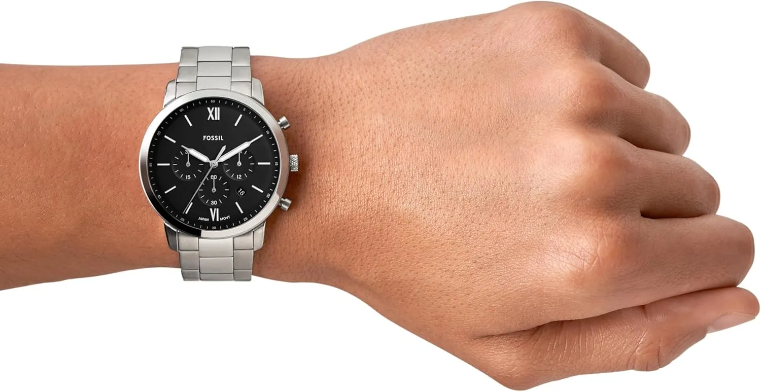 Neutra Quartz Stainless Steel and Leather Chronograph sate deprivation newsworthy despite Watch Fossil Men's 