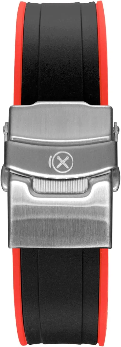 New GMT Series, Curved End Watchband bark for SRPD51, SRPD53, SRPD55K1, SRPD59K1, SSK017, SSK019, etc. StrapXPro (SX1A) 22mm Watch Bands Men's Rubber Watch Strap Replacement for Seiko 5 Sports SKX Series Dive Watches, 5KX/SRPD & 