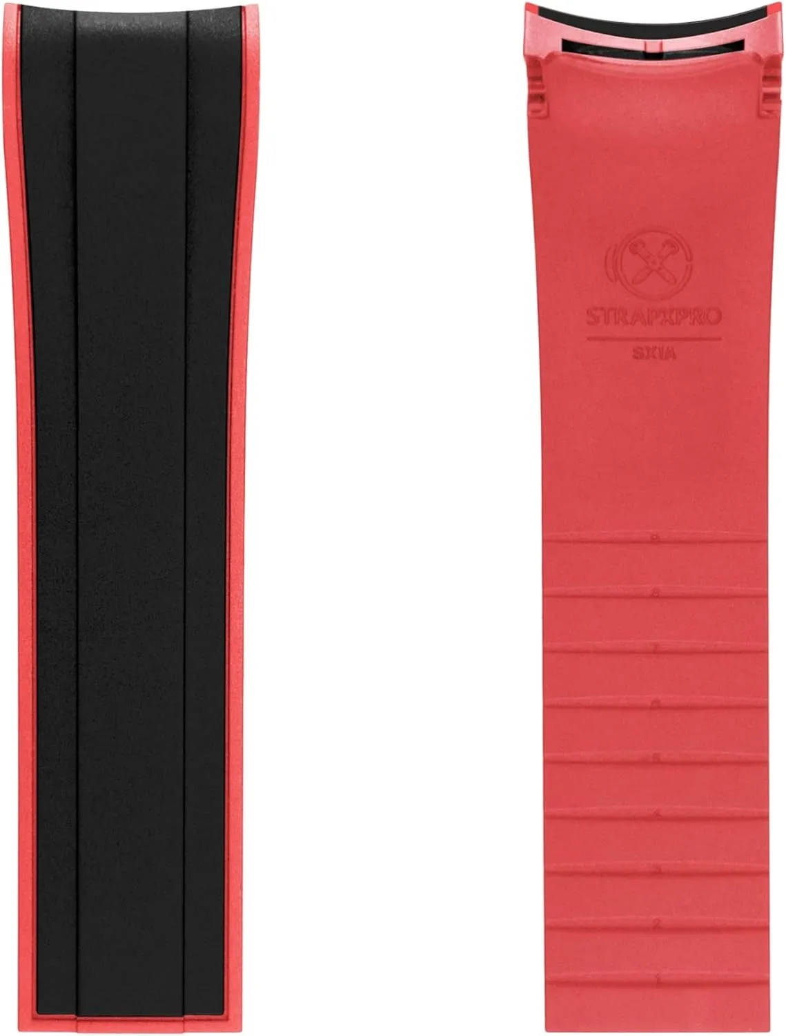 New GMT Series, Curved End Watchband bark for SRPD51, SRPD53, SRPD55K1, SRPD59K1, SSK017, SSK019, etc. StrapXPro (SX1A) 22mm Watch Bands Men's Rubber Watch Strap Replacement for Seiko 5 Sports SKX Series Dive Watches, 5KX/SRPD & 