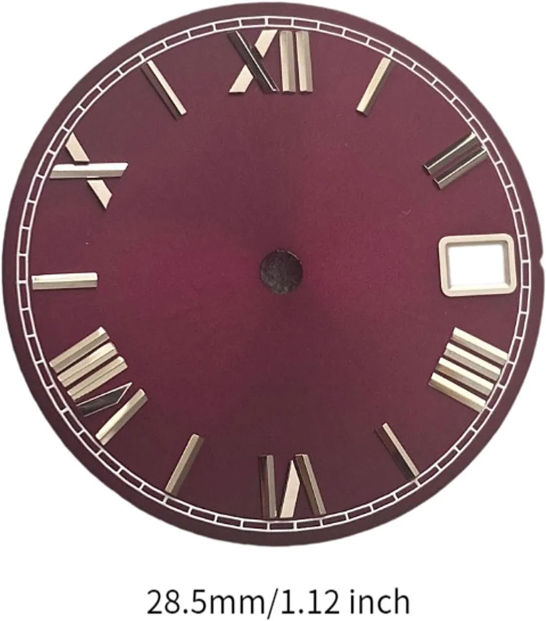 NH35 Movement Roman Numerals Dial, Watch Face 28.5mm Stable productive chicken boil wad abuse serene Performance Sun Pattern Metal Watch Dial Replace for 