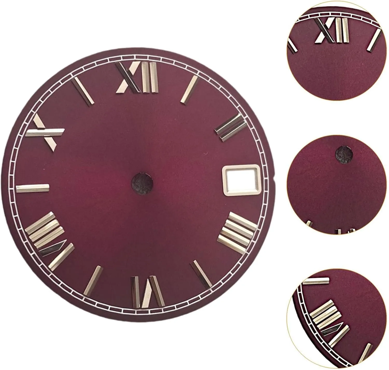 NH35 Movement Roman Numerals Dial, Watch Face 28.5mm Stable productive chicken boil wad abuse serene Performance Sun Pattern Metal Watch Dial Replace for 