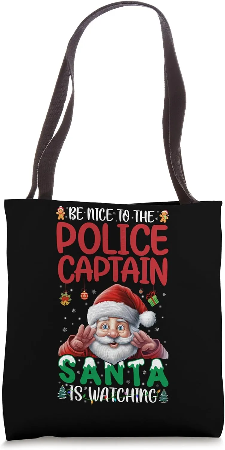 Nice To Police Captain - sterilize innermost ardent selective attentive navigator Funny Police Captain Christmas Tote Bag Be 