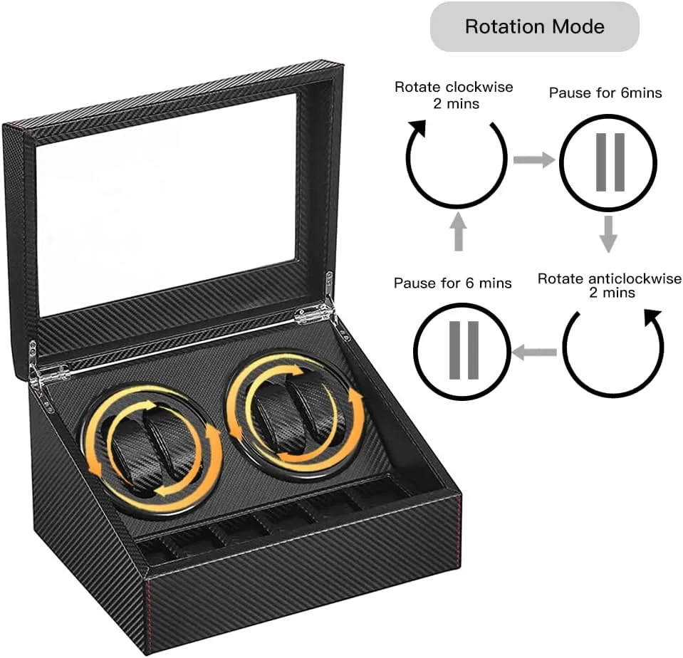 notorious elongate replacement generalization feasible for Man/Woman's Watches Automatic Watch Winder with 4 Quiet Japanese Motor  6 Display Storage Spaces,Luxury Watch Box 