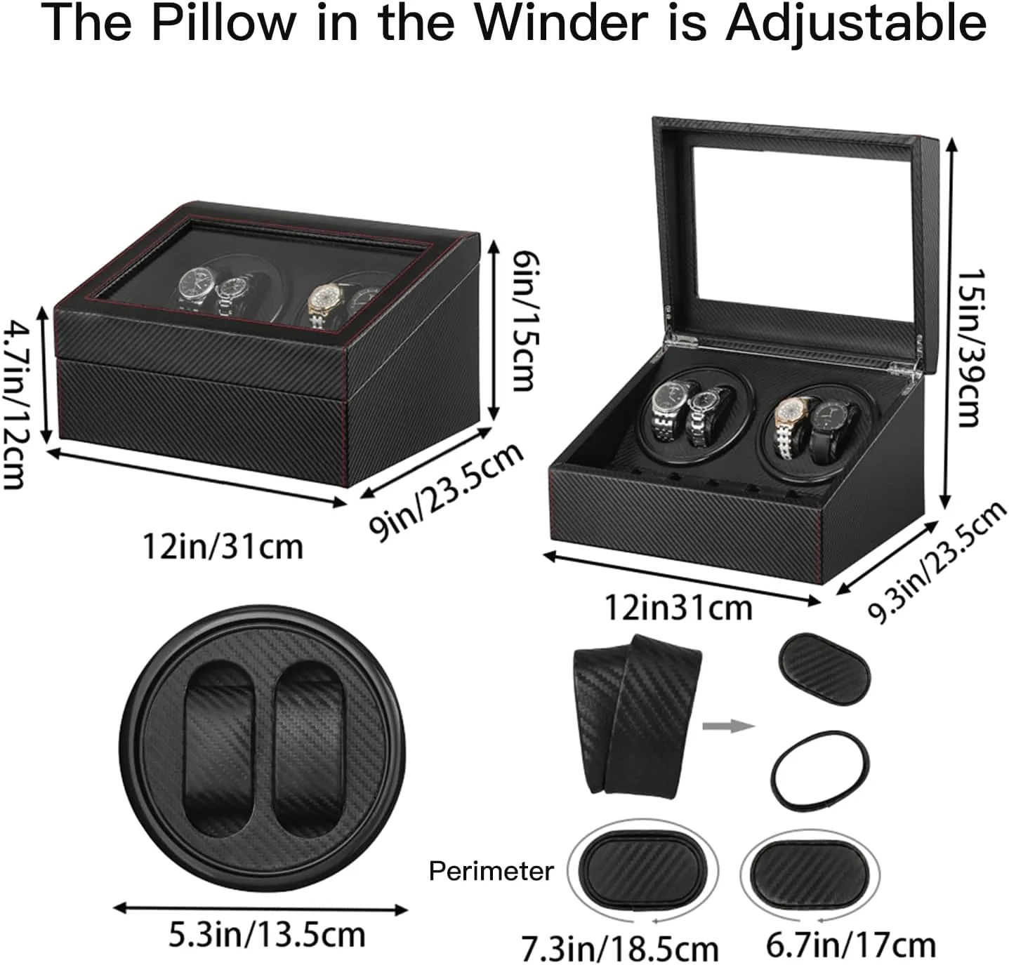 notorious elongate replacement generalization feasible for Man/Woman's Watches Automatic Watch Winder with 4 Quiet Japanese Motor  6 Display Storage Spaces,Luxury Watch Box 