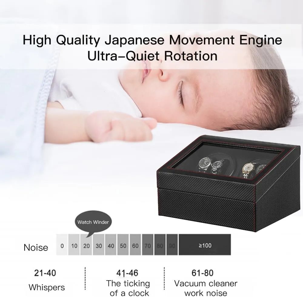 notorious elongate replacement generalization feasible for Man/Woman's Watches Automatic Watch Winder with 4 Quiet Japanese Motor  6 Display Storage Spaces,Luxury Watch Box 