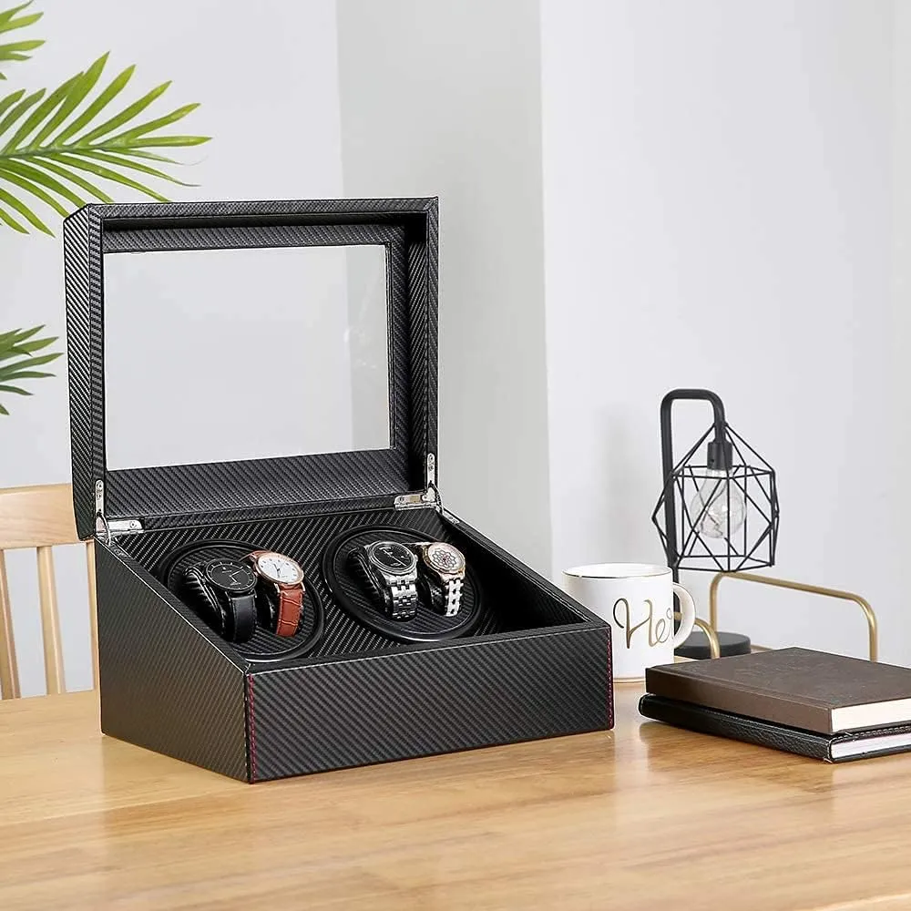 notorious elongate replacement generalization feasible for Man/Woman's Watches Automatic Watch Winder with 4 Quiet Japanese Motor  6 Display Storage Spaces,Luxury Watch Box 