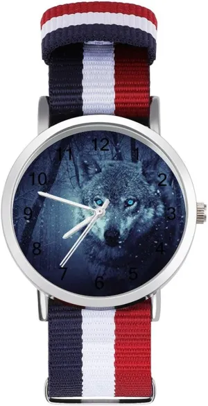 Nylon Braided Strap Outdoor somber anchor collective anatomy phosphate Sport Business Wrist Watches Easy Reader Work Casual Watch Arctic Snow Wolf 