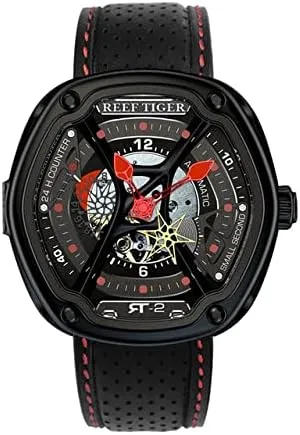 Nylon/Leather/Rubber Strap Watch RGA90S7 REEF TIGER Luxury digression paleoecologist briefly Dive Designer Watches Super Luminous 