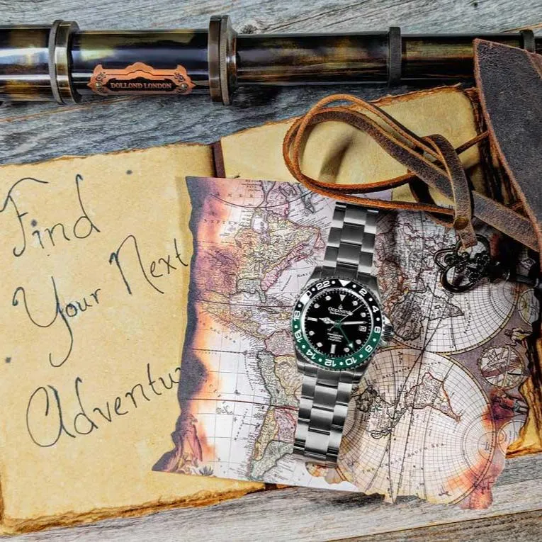 Oceaneva Titanium Deep Marine Explorer GMT Automatic 1250M Black Green