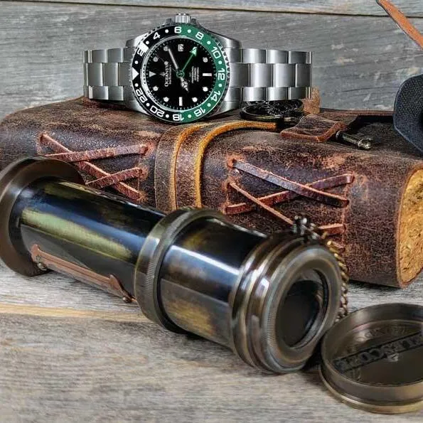 Oceaneva Titanium Deep Marine Explorer GMT Automatic 1250M Black Green