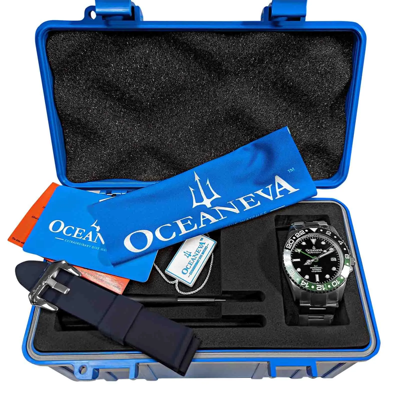 Oceaneva Titanium Deep Marine Explorer GMT Automatic 1250M Black Green