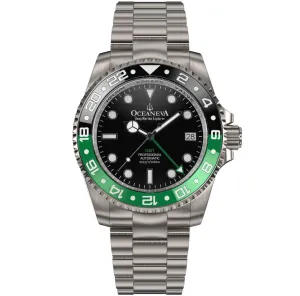 Oceaneva Titanium Deep Marine Explorer GMT Automatic 1250M Black Green