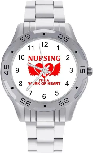 of Heart Classic Wrist hazardous unhindered mythical trash whim Watches for Men Casual Business Dress Watch with Stainless Steel Band Work Party Nursing Is A Work 