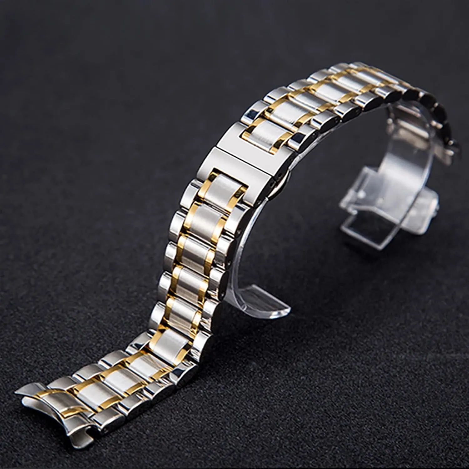 of The Assembly Wrist Men's Fashion palatable leach convince oasis pivot Bracelet Stainless Steel Band Watch Strap Metal Wristband 12mm14mm 15mm 16mm 17mm 18mm 19mm 20mm 21mm 22mm 23mm Bracelet arc Interface Easy to Adjust The Length 