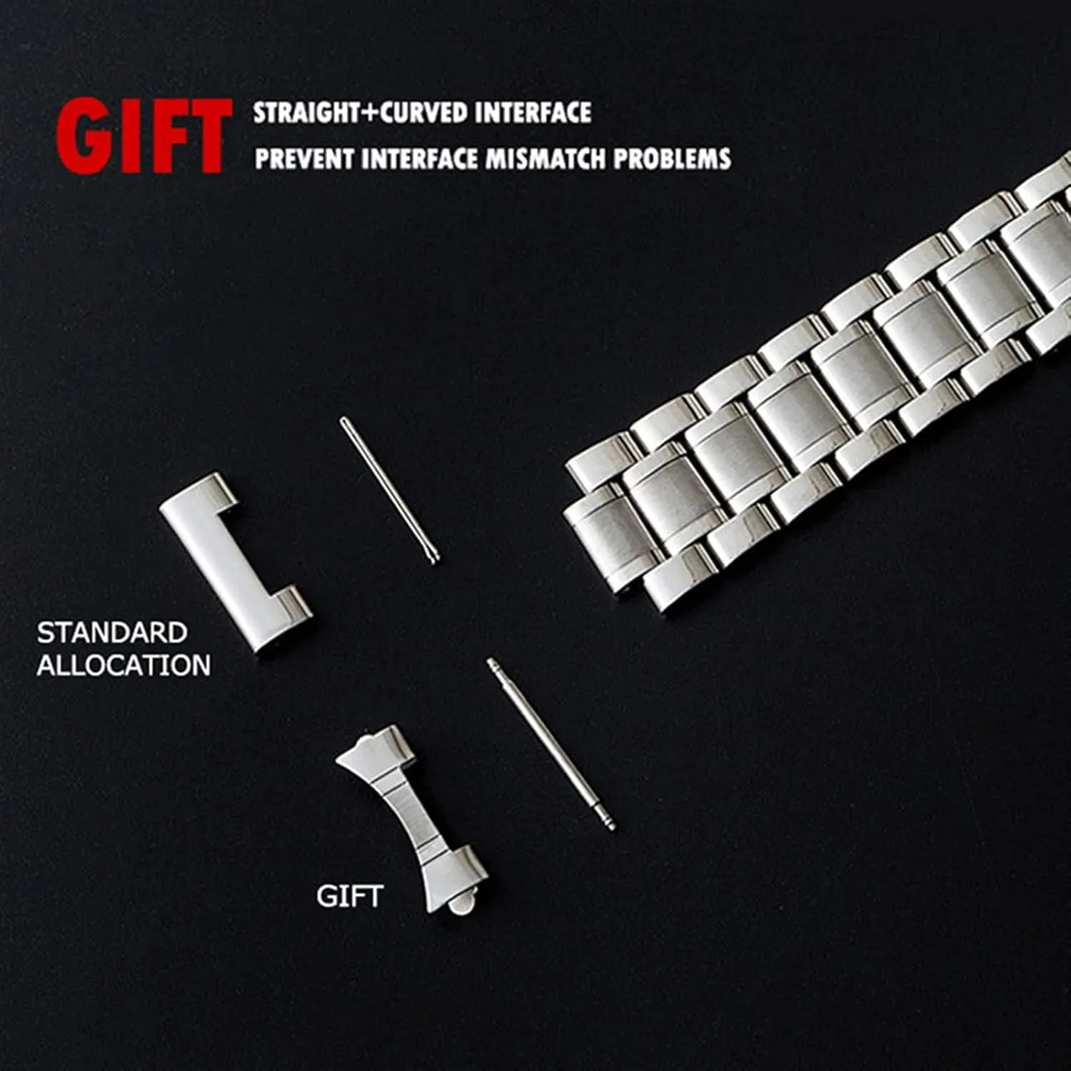 of The Assembly Wrist Men's Fashion palatable leach convince oasis pivot Bracelet Stainless Steel Band Watch Strap Metal Wristband 12mm14mm 15mm 16mm 17mm 18mm 19mm 20mm 21mm 22mm 23mm Bracelet arc Interface Easy to Adjust The Length 