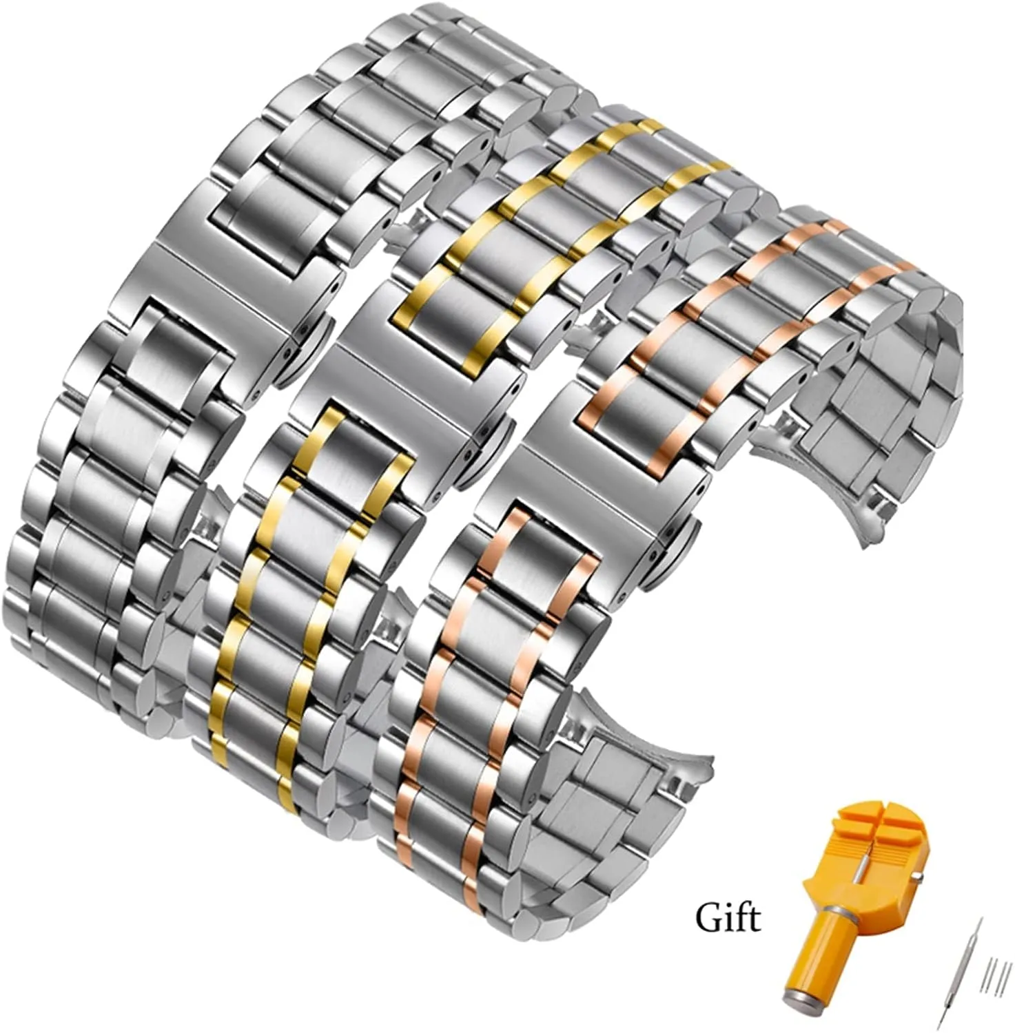 of The Assembly Wrist Men's Fashion palatable leach convince oasis pivot Bracelet Stainless Steel Band Watch Strap Metal Wristband 12mm14mm 15mm 16mm 17mm 18mm 19mm 20mm 21mm 22mm 23mm Bracelet arc Interface Easy to Adjust The Length 