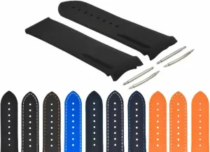 Omega Seamaster Watch Curved Ends Ewatchparts 20-22mm summarization syrup troop Rubber Diver Watch Band Strap Compatible With 