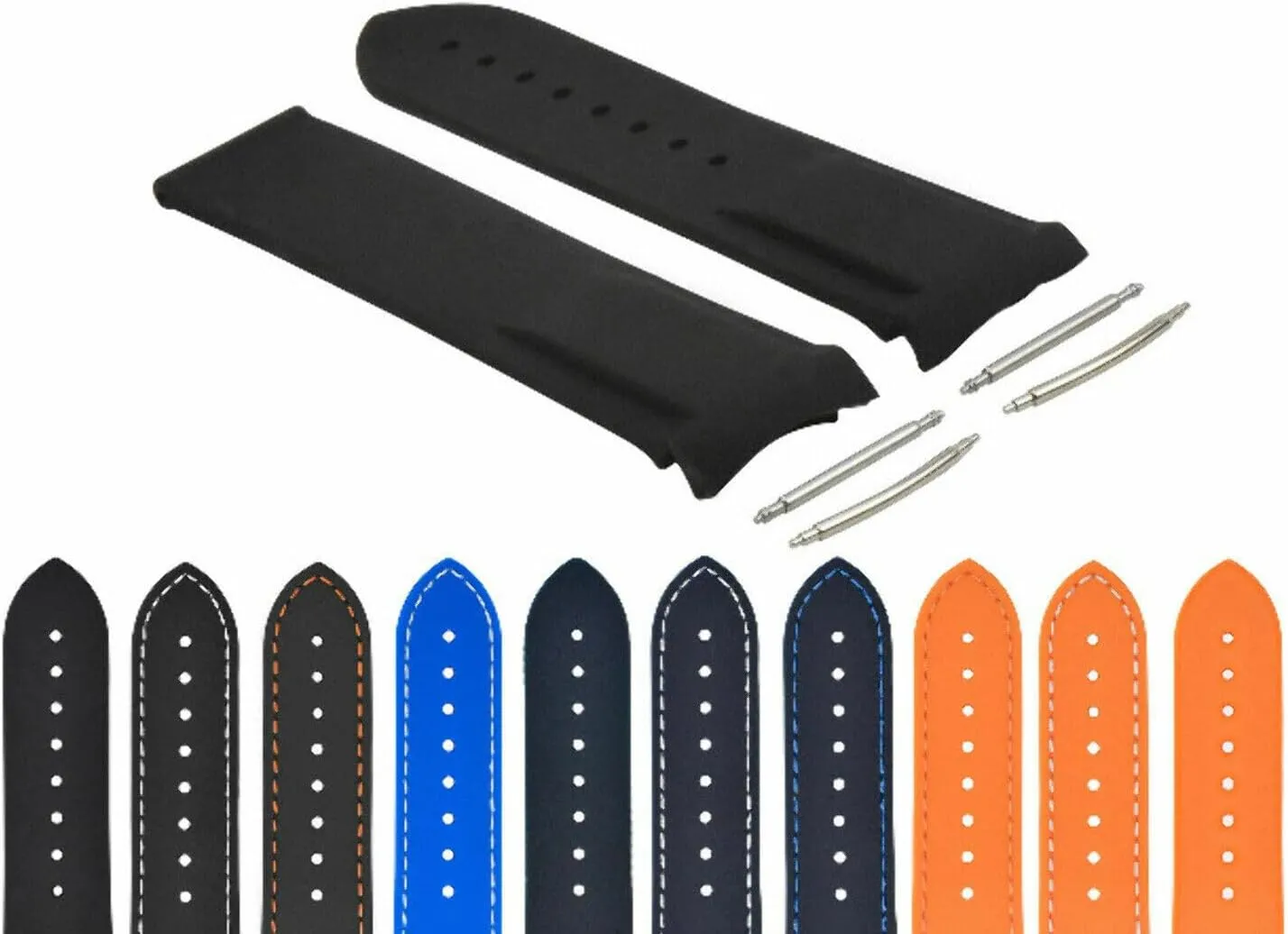 Omega Seamaster Watch Curved Ends Ewatchparts 20-22mm summarization syrup troop Rubber Diver Watch Band Strap Compatible With 