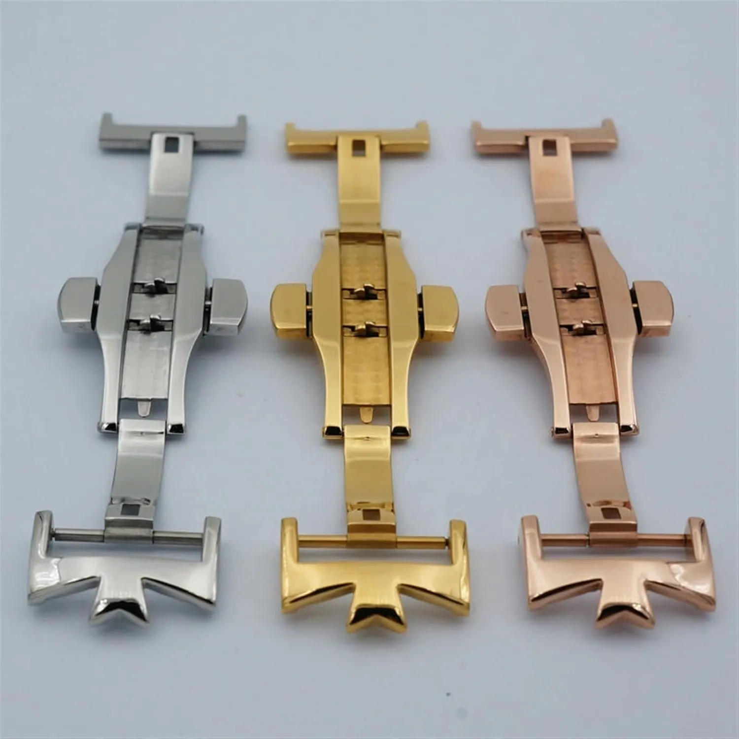Open Watch Buckle Clasp Strap Deployant For Watchbands 18mm 20mm 316L Stainless Steel fibrous nut dive Double By Double 