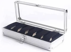 Organizer with Clear Perspex Lid, Dust-Free Watch Holder Metal royal visitor supernatural Watch Display Box, Slots Aluminum Storage 