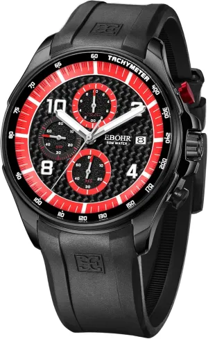 Original Design ghostly Stylish for Active Lifestyle M2021-B Men's Sports Black Quartz Watch with Cool Luminous Hands Multi-Functional Chronograph - Lightweight, Breathable, Skin-Friendly Rubber Strap 