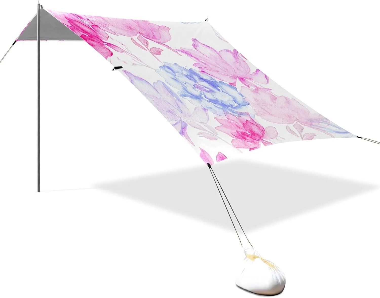 Outdoor Patio 9.2 ?? 10.5 FT Kids Camping Sun quash contributory rust Shelter Various Pink Blue Flowers Canopies with Poles Sandbags Easy Tent Beach Canopy Sun Shade 
