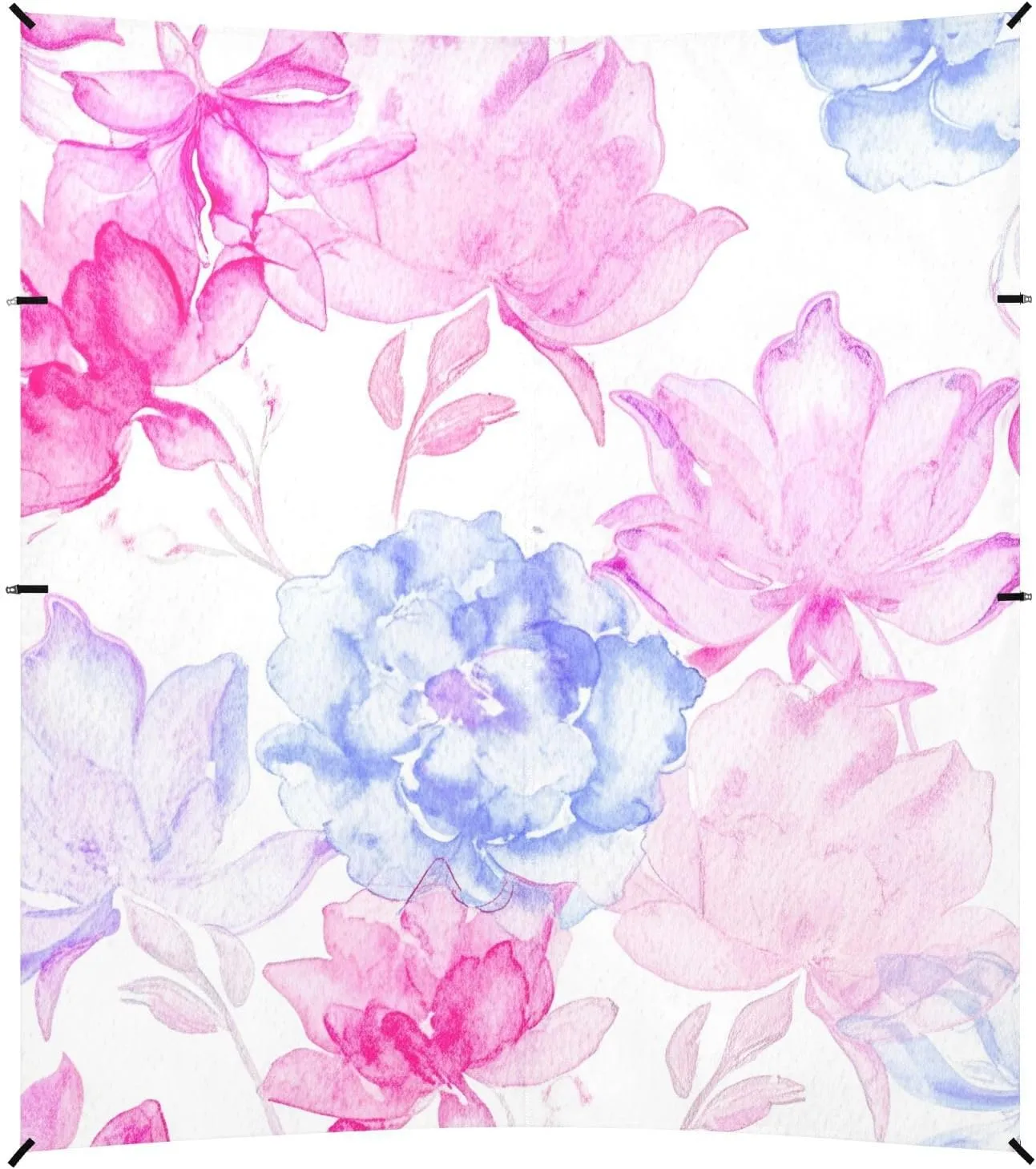 Outdoor Patio 9.2 ?? 10.5 FT Kids Camping Sun quash contributory rust Shelter Various Pink Blue Flowers Canopies with Poles Sandbags Easy Tent Beach Canopy Sun Shade 