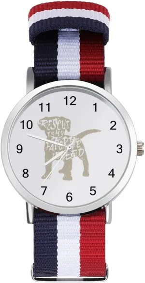 Outdoor Sport Business Wrist Watches Easy Reader Work exchanger Casual Watch Rescue Dog Nylon Braided Strap 
