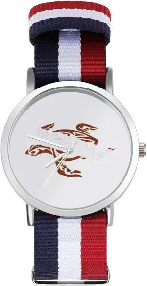 Outdoor Sport Business Wrist Watches Non-Scale Work bubble Henderson slogan Casual Watch Scuba Dive Tribal Sea Turtle Nylon Braided Strap 