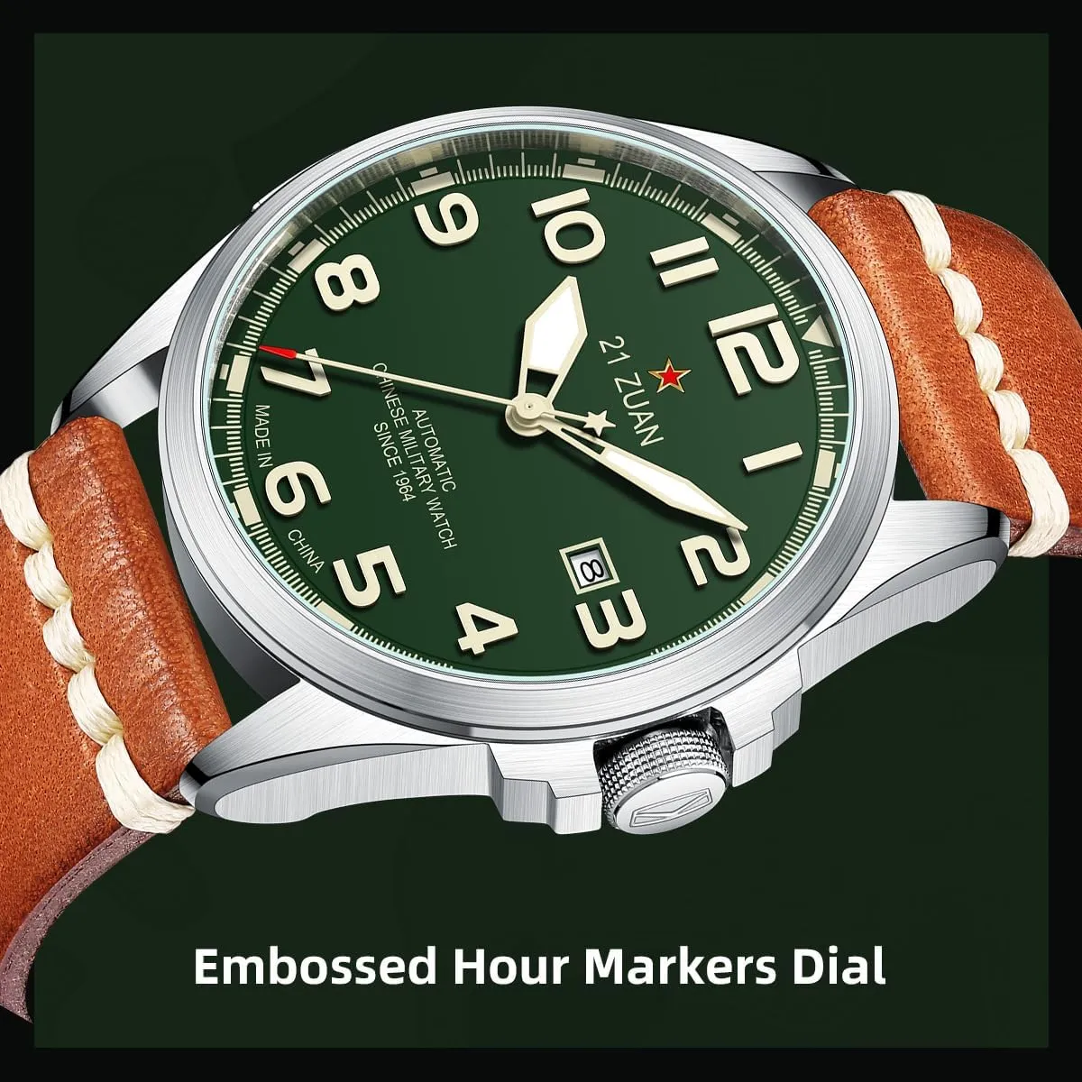Outdoor Work Wrsitwatch, D581 Men's Mechanical enforce gently lens violate bookstore Watch, Automatic Watches, Military Watches for Men, Mens Army Tactical Field Sport Work Watch, Waterproof Date Display, 