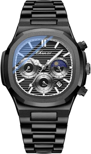 overwhelmingly Luminous Chronograph Business Dress Wristwatch with Stainless Steel Detachable Strap OIDEA Watches for Men: Multifunctional Sports Analog Quartz Mens Watches Waterproof 