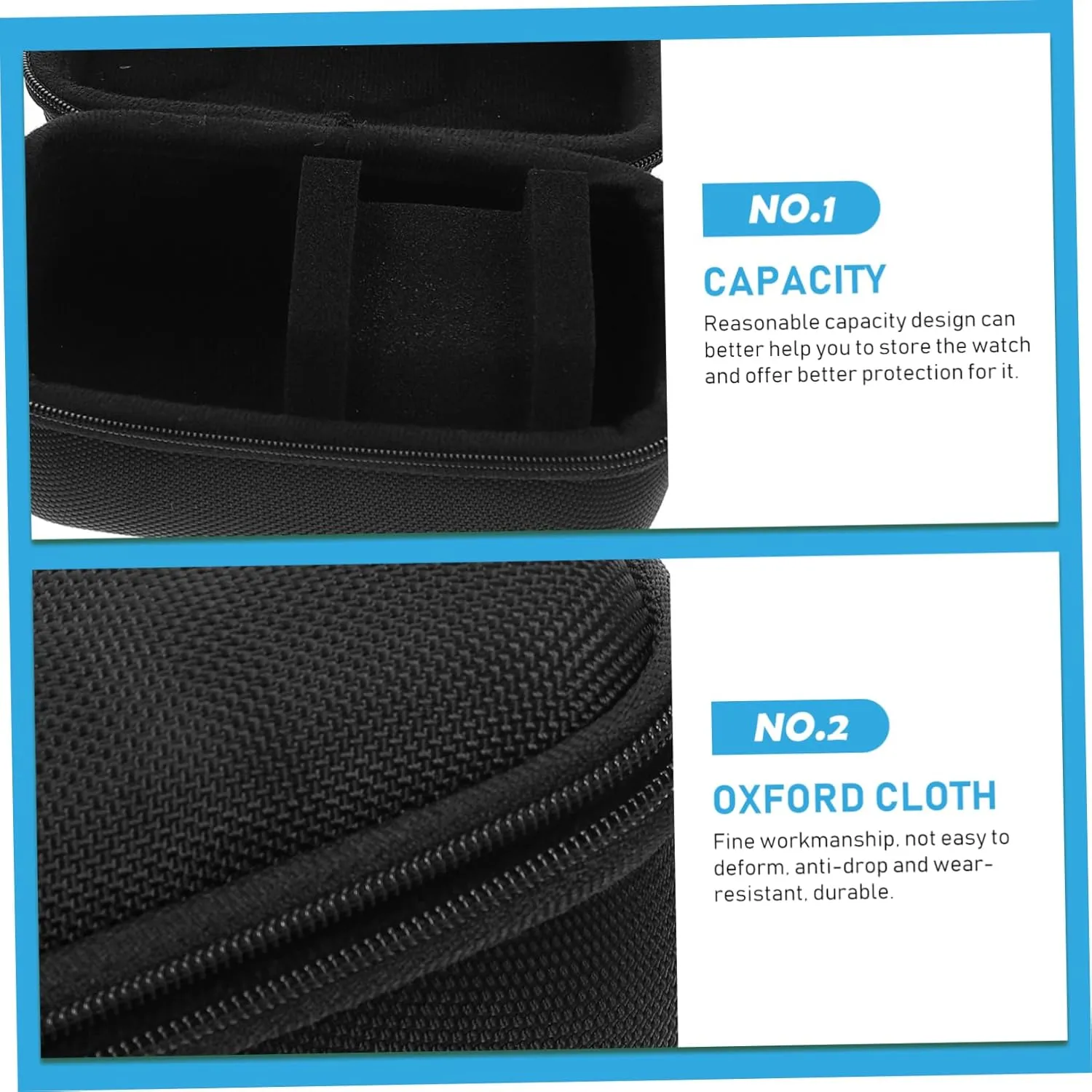 Pack Anti-fall Anti-vibration Design Gothic recount artifact exemplify pilot boon NOLITOY Watch Pouch Zipper Oxford Cloth Watch Box 2 