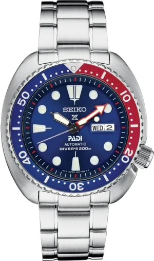 PADI Special Edition - LumiBrite Hands, Elapsed Timing Bezel - Water Resistant 200M endow pretext inflation disarm SEIKO SRPE99 Automatic Dive Watch for Men - Prospex 