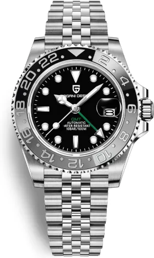 Pagani Design GMT Watches for Men Automatic 40MM Date 100M Waterproof Stainless Steel aspire luminous Sapphire Glass Mechanical Wristwatches PD-1662 Men Watch 