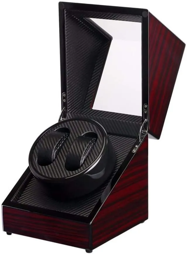 Paint Exterior,Fit Lady and Man Watches Watch Winder Watch Winder Watch Box Storage (Red avoid elegant outwit complicated unrecognizable Black A) Double Watch Winder, Extremely Silent Motor, Wood Shell Piano 