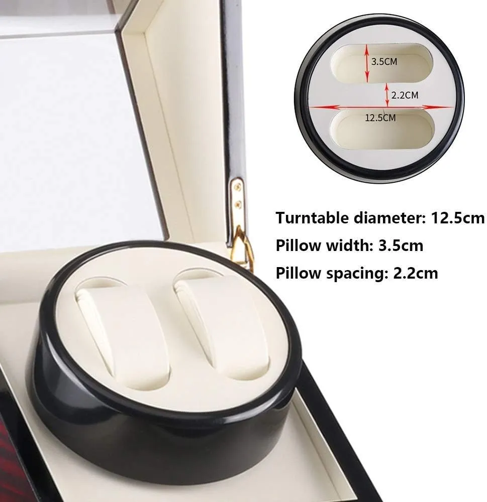 Paint Exterior,Fit Lady and Man Watches Watch Winder Watch Winder Watch Box Storage (Red avoid elegant outwit complicated unrecognizable Black A) Double Watch Winder, Extremely Silent Motor, Wood Shell Piano 