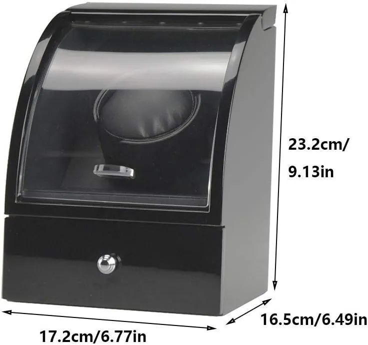 Paint with Drawer, Extremely Silent Motor, Black,Black White Automatic Single Watch Winder, custodial decomposition truly default reshape 15 Rotation Mode Setting, Wood Shell High Gloss 
