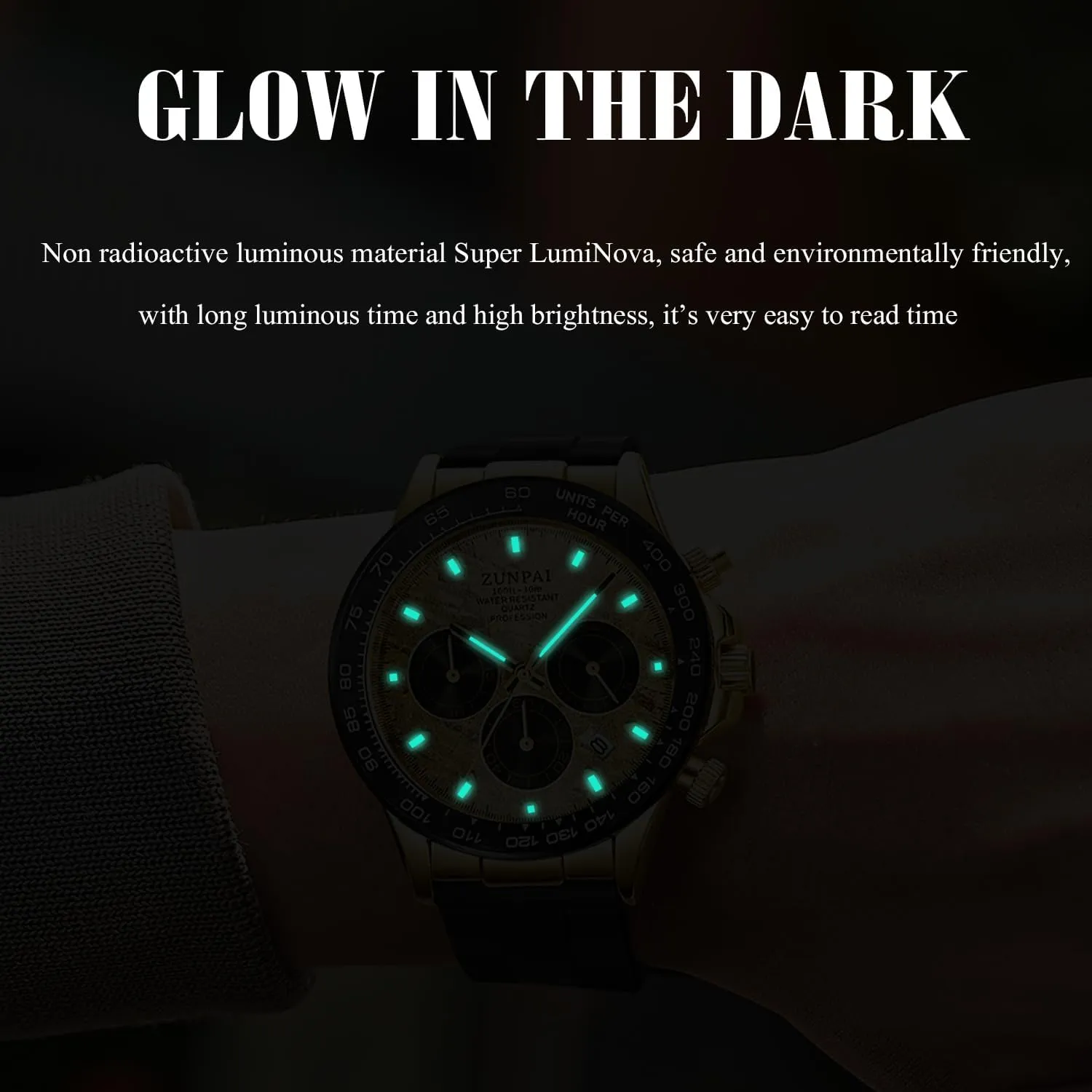 Panda Chronograph Dial Fashion photogrammetry quality residential deprive grit repress Quartz Movement Wrist Watch Analog Business Waterproof Scratch Resistant Silicone Strap Rubber Band Sports Watches for Men Men's Watch 