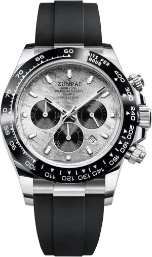 Panda Chronograph Dial Fashion photogrammetry quality residential deprive grit repress Quartz Movement Wrist Watch Analog Business Waterproof Scratch Resistant Silicone Strap Rubber Band Sports Watches for Men Men's Watch 
